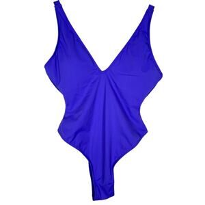 Purple One Piece Swimsuit with V-Neckline